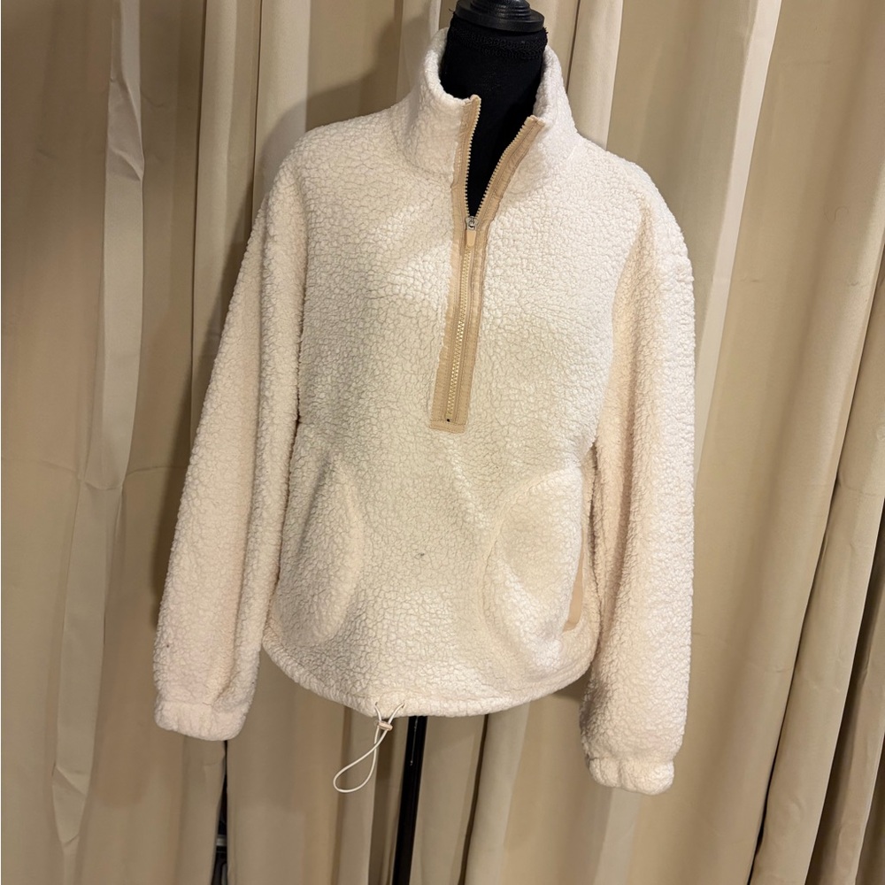 No Boundaries Off-White Teddy Jacket